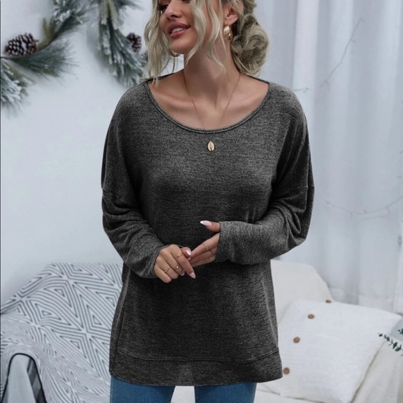 Twist back drop shoulder top - Picture 14 of 15